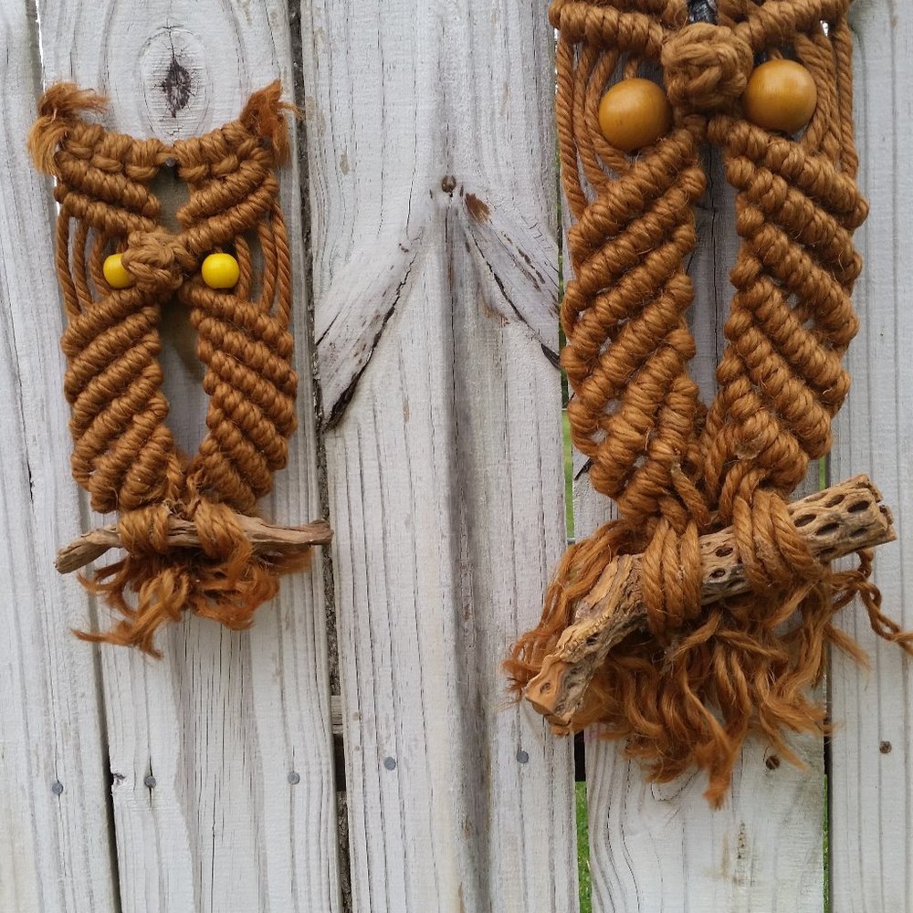 Macrame Owl Pair